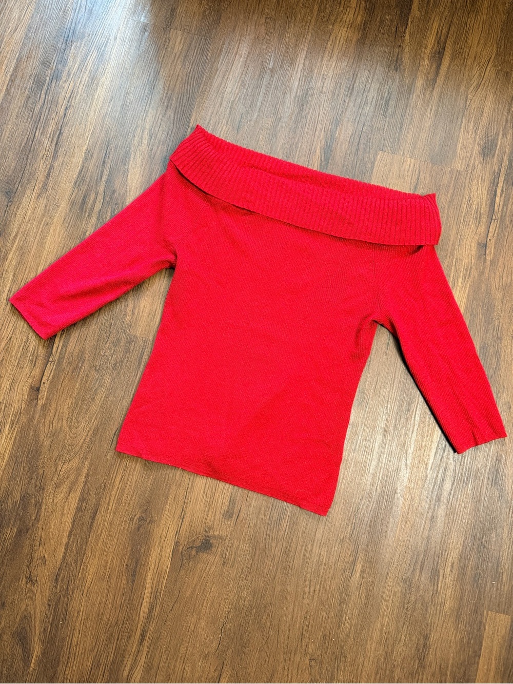 7th Avenue Design Studio Sparkly Off-Shoulder Ribbed Knit Sweater Top
